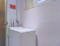 sink, wall, plumbing fixture, indoor, tap, shower, countertop, home appliance, bathtub, bathroom accessory, toilet